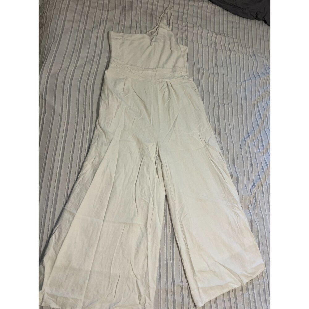 White Cotton Amazon One Shoulder Jumpsuit Size XL